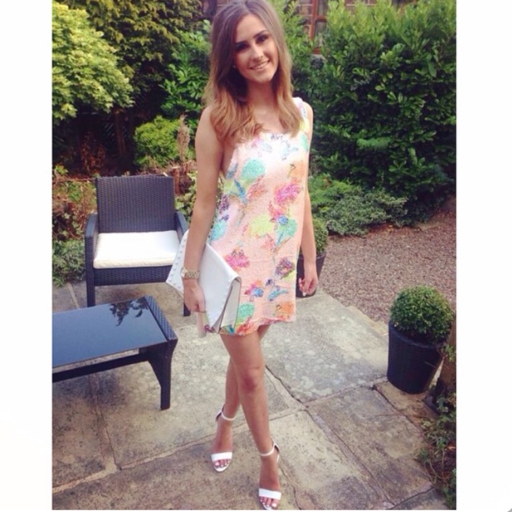 NWT ZARA SEQUIN PRINTED DRESS